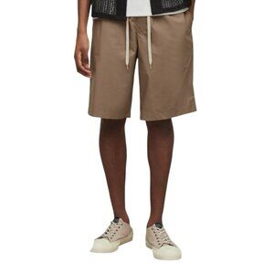 Allsaints Canta Shorts Mens Size 30 Drawstring 10" Inseam Cotton Brown